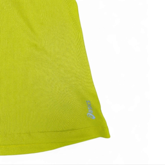 Asics Women's Fit-Sana Rib Crossback  Yellow Green Tank Top,Size S - Picture 5 of 5